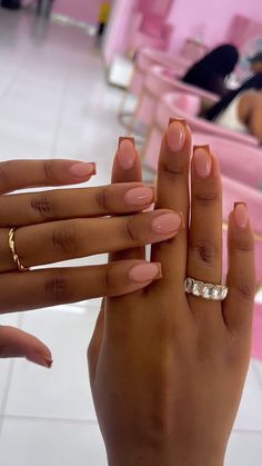 Brown Acrylic Nails, Gel Toe Nails, Acrylic Toe Nails, Simple Gel Nails, Girly Acrylic Nails, Work Nails, French Acrylic Nails, Classy Acrylic Nails, Short Square Acrylic Nails