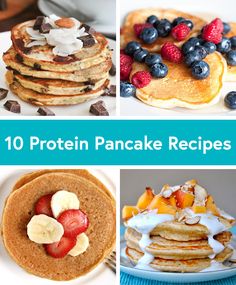 the top ten protein pancake recipes for breakfast and brunch are shown here