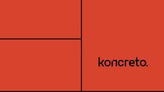 a red square with the words koncetto written in black on top and bottom