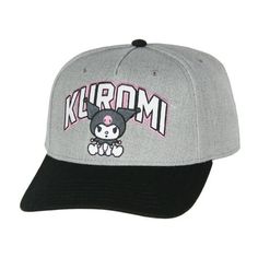 a gray and black baseball cap with the word kryom on it's front