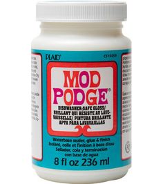 a bottle of mod podge on a white background