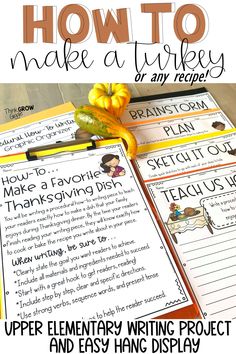 the thanksgiving writing project with pumpkins on it