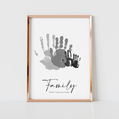 a hand print with the words family on it