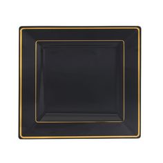 black and gold square dinner plate