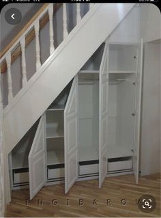 the closet under the stairs is empty and ready to be put into the house or used for storage