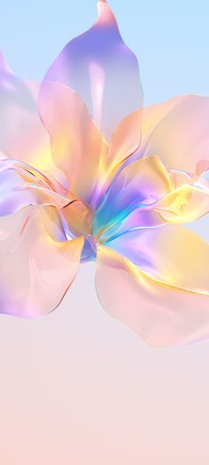 an abstract image of a flower in pastel colors