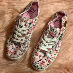 Nwot- Blowfish Floral Printed Sneakers In A Size 10! Only Tried On Never Worn Out Of The House! Pink Floral Print Sneakers With Round Toe, Pink Floral Print Sneakers For Summer, Pink Lace-up Sneakers With Floral Print, Pink Floral Print Lace-up Sneakers, Pink Floral Print Slip-on Sneakers, Fun Lace-up Sneakers For Spring, Fun Lace-up Spring Sneakers, Spring Lace-up Fun Sneakers, Casual Floral Print Slip-on Sneakers