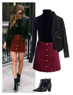 Red Skirt Outfits, Maroon Skirt, Burgundy Skirt, Red Skirt, Corduroy Blazer, Heel Boots, Corduroy Pants