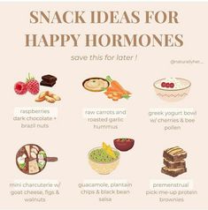 Balanced Hormones, Healthy Snack Ideas, Feminine Health, Happy Hormones, Hormone Health, Snack Ideas