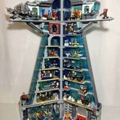 a tall tower with lots of legos in it