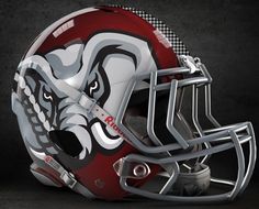 a football helmet with an image of the bulldogs on it's front and side