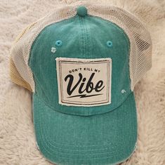 Trucker Hat Women Trucker, Dont Kill My Vibe, My Vibe, Blue Cream, Trucker Hat, Color Blue, Women Accessories, Cream, Hats