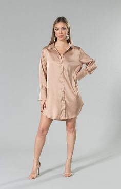 Luxury Evening Button-up Shirt Dress, Silk Button-up Shirt Dress For Daywear, Luxury Button-up Shirt Dress, Luxury Spring Button-up Shirt Dress, Luxury Silk Button-up Shirt Dress, Satin Shirt Dress, Shirt Making, Satin Shirt, Wide Cuff