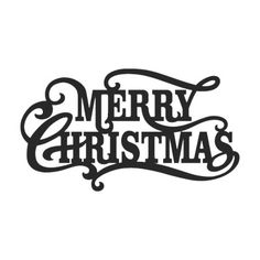 the word merry christmas written in black ink on a white background with an ornate design