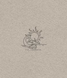 a drawing of a sun and waves on a piece of paper with the words fiz lousseman