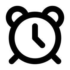 an alarm clock icon in black and white