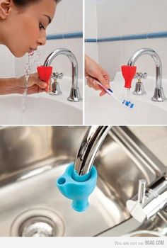 a woman is washing her hands in the sink