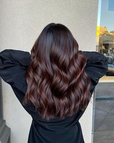 Chocolate Cherry Balayage Dark Brown, Brown Hair With Cherry Cola Highlights, Dark Brown Auburn Balayage, Black Cherry Cola Hair Color, Dark Brown Fall Hair Color, Cherry Cola Brown Hair, Cherry Cola Hair Color Brunettes, Cherry Brown Balayage, Chocolate Ombre Hair