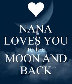 a book cover with the title nana loves you to the moon and back on it