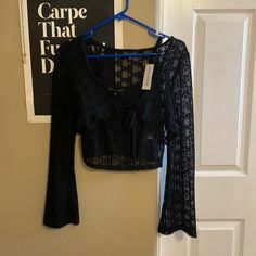 New With Tags Black Lace Cami/Cardigan Set. Size Extra Small. Super Cute, The Sleeves Are Just Too Long On Me And I Couldn’t Make It Work . Long Sleeve Tops For Winter Date Night, Winter Long Sleeve Tops For Date Night, Long Sleeve Tops For Date Night In Winter, Casual Fitted Open Front Tops, Casual Open Front Blouse For Fall, Chic Open Front Top For Night Out, Black Summer Party Cardigan, Black Open Front Top For Fall, Black Fitted Open Front Top