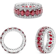 Roman & Jules - Ruby Radiance Platinum Eternity Ring Luxury Oval Diamond Ring With Lab-created Ruby, Luxury Oval Ruby Ring With Halo Design, Luxury Red Ruby Ring With Halo Design, Luxury Red Ruby Ring With Halo, Luxury Red Halo Ruby Ring, Luxury Ruby Ring With Halo, Luxury Red Diamond Ring With Halo Design, Oval Ruby Ring, The Embrace