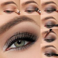 Eye Shadow Tutorial, Smokey Eyes Tutorial, Shadow Tutorial, Grey Smokey Eye, Make Up Designs, Smokey Eye Tutorial, Eye Makeup Steps