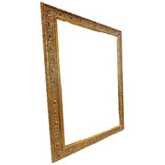 an ornate gold frame on a white background