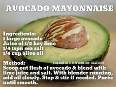 an avocado is shown with information about the benefits and uses for it's juice