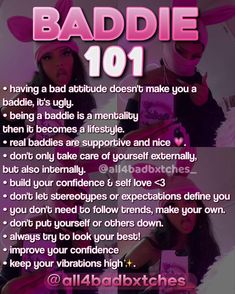 Baddie Attitude Tips, How To Talk Like A Baddie, What Color Clothes Look Good On Brunettes, How To Text Like A Baddie, Tips To Be A Baddie, How To Turn Into A Baddie, How To Act Like A Baddie At School, Idgaf Attitude Tips, Becoming A Baddie