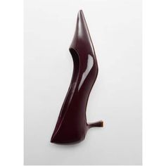 Patent leather effect, Pointed, Kitten heel, Unclosed, 1.57 in heel, Office looks Kitten Heel Shoes, Kitten Heel, Bordeaux, Patent Leather, Kitten Heels, Mango, Shoes Heels, Kittens, Heels