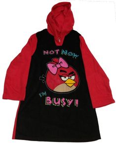 Find Angry Birds Pajama Red Black Hooded Sleep Top Size 14 Hoodie Pj Sleep Shirt on eBay in the category Clothing, Shoes & Accessories>Kids>Girls>Girls' Clothing (Sizes 4 & Up)>Sleepwear. Angry Bird, I'm Busy, Bird Gifts, Sleep Shirt, Angry Birds, Pajamas, Girl Outfits, Black And Red, Sleep