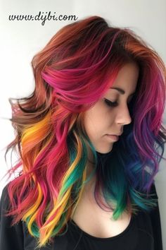 Fall Vivid Hair, Wolf Hairstyles, Fall Vivid Hair Color, Bold Hair Color Ideas, Highlighter Hair, Wild Hair Color, Mermaid Hair Color, Bob Hair Color, Bold Hair Color