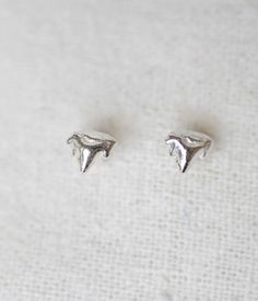 Kitten Milk Teeth Studs in Sterling Silver - We Thieves Milk Teeth, Surviving In The Wild, Sunnies Studios, Turtle Painting, Old Cats, Lost Wax Casting, Recycled Metal, Mountain Range, Recycled Sterling Silver