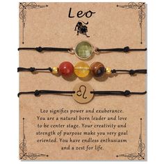 PRICES MAY VARY. Leo's Beauty: This zodiac bracelet set is a perfect emblem of Leo. One of the bracelets features red jasper, citrine, and tiger eye, showcasing the unique beauty of this bold, passionate, and charismatic sign. Whether you are a devoted Leo enthusiast or share a special connection with the sign, this bracelet set captures the distinct beauty of Leo. Charm of the Zodiac Symbol: Another bracelet is adorned with the distinctive Leo symbol pendant, symbolizing leadership, creativity, Leo Symbol, August Birthday, Zodiac Bracelet, Crystals Jewelry, Healing Crystal Jewelry, Birthstone Bracelet, Zodiac Symbols, Natural Stone Bracelets, Jewelry Birthday