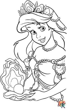 the little mermaid from disney's princess ariel coloring pages for kids to color on