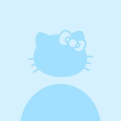 the hello kitty wallpaper is blue and has an image of a cat on it