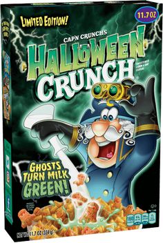 halloween crunch cereal is on display in a store