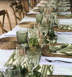 a long table is set with place settings