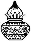 a black and white drawing of a vase