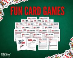 Fun Playing Card Games for Families 20 Easy Card How to Play Game Rules, Scoring Instructions, 52 Printable Standard Deck Playing Cards - Etsy Printable Card Games, Blank Playing Cards, Games For Families, Summer Camp Games, Gin Rummy, Family Card Games, Minute To Win It Games, Game Rules, Fun Card Games