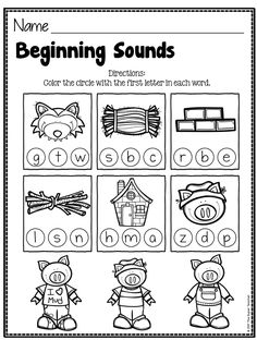 the beginning sounds worksheet for children to learn how to read and practice numbers