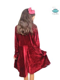 Christmas Joy and Elegance This holiday season, let your little one shine in festive style. Inspired by the warmth and elegance of Christmas gatherings, this dress brings a touch of classic beauty and holiday cheer, perfect for creating magical memories. Introducing our Burgundy Velvet Holiday Christmas Dress for Girls Dress for Holidays Dress your child in holiday charm with this beautiful burgundy velvet dress, perfect for Christmas celebrations and special winter gatherings. This dress featur Holiday Princess Dress For Fancy Dress, Long Sleeve Dress For Holiday Dress-up, Long Sleeve Winter Festive Princess Dress, Christmas Long Sleeve Princess Dress, Elegant Winter Holiday Princess Dress, Winter Party Princess Dress Fitted, Winter Fancy Dress With Long Sleeves, Fitted Winter Holiday Princess Dress, Fitted Christmas Dress For Dress-up Occasions