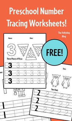 the free printable worksheet for preschool to practice number recognition and writing skills