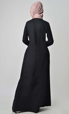 A perfect wardrobe piece for minimalistic style Round neck A stylish abaya with embroidered front and sleeves Includes both side pockets Full Sleeves FABRIC: Cotton Jersey CARE: Machine wash cold Stylish Abaya, Embroidered Abaya, Abaya Black, Black Garden, Minimalistic Style, Abaya Dress, Perfect Wardrobe, Embroidered Jacket, Full Sleeves