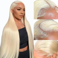 PRICES MAY VARY. ❤️ Premium 613 Lace Front Wig Human Hair 13x4 Transparent lace: Get a more voluminous and fuller hair look with this 13x4 In lace Straight 613 wig that has 180% density. Made of 100% human Brazilian Virgin Blond hair, it is softer, and has a longer service life, non-shedding and no tangle wig no chemical process, ensuring durability and quality. 💝 613 Lace Front Wig Human Hair - Dye and design your wig your way, Express your creativity and personal style with this 613 frontal w 613 Wig, Color Rubio, Human Lace Wigs, Human Hair Wigs Blonde, 13x4 Lace Front Wig, Blonde Lace Front Wigs, Fuller Hair, Straight Lace Front Wigs, Style Sportif