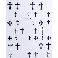 Cool Black & White Cross Nail Art Stickers for you! Feature:Easy to apply on natural or artificial nails.No painting, no heating required.Professional Results in Minutes.Easy removing, change the pattern any time.Self Adhesive Design: the design of the back glue allows you to complete manicure design in a few minutes, and the life of the nail polish is longer.Usage:1. Apply a thin layer of base coat and cure under lamp.2. Coloring layer: Apply a thin and even colored nail polish, and dry (comple Cross Nail Designs Faith, Gothic Cross Nails, Cross On Nails, Cross Nails Design, Nails With Cross Design, Nail Art Cross, Nails With Cross, Cross Nail Designs, Cross Nail Art