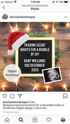 a christmas card with a santa hat on it and the words trading silent nights for a bundle