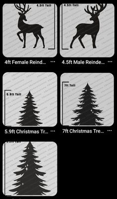 the instructions for how to make a christmas tree with deer silhouettes on it, and then