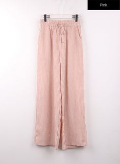 mid-waist-striped-wide-leg-trousers-of406 / Pink Spring Loungewear Pants With Vertical Stripes, Chic Striped Pants For Loungewear, Chic Loungewear Pants With Vertical Stripes, Spring Relaxed Fit Bottoms With Vertical Stripes, Spring Pants With Vertical Stripes And Relaxed Fit, Spring Loungewear Bottoms With Vertical Stripes, Spring Vacation Pants With Vertical Stripes, Chic Vertical Stripes Loungewear Bottoms, Trendy Vertical Stripes Pants For Spring