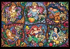 the stained glass window depicts disney characters